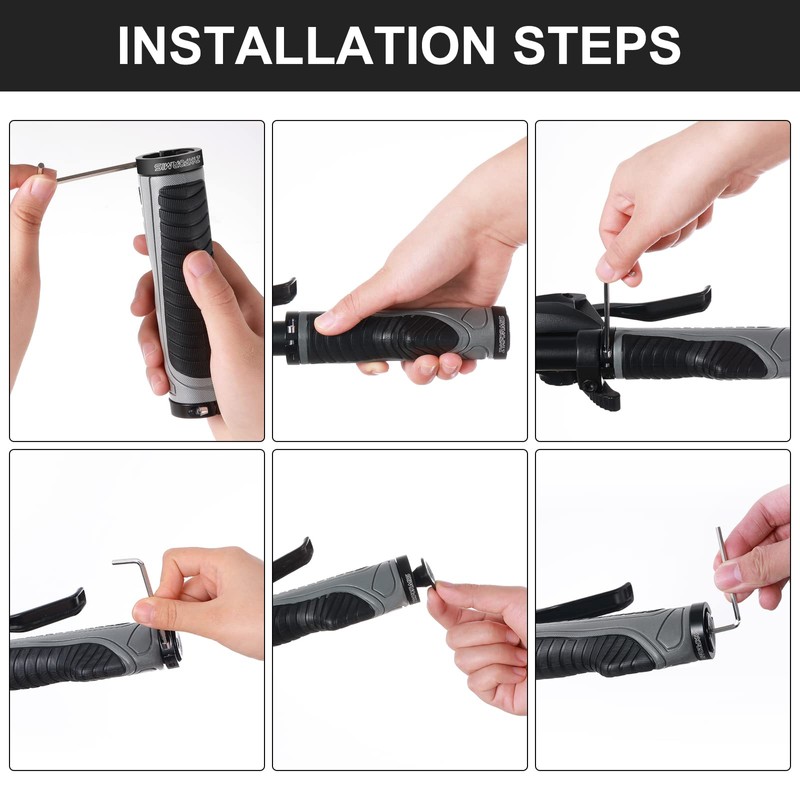 Bicycle Grips Handlebar Grips Ergonomic Bicycle Handlebar Non-Slip Soft Rubber