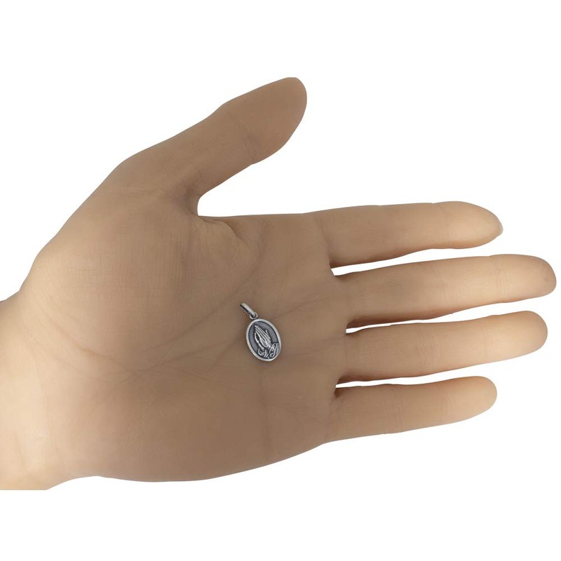 AFP Praying Hands Pendant 925 Sterling Silver AS-742, Sterling Silver,