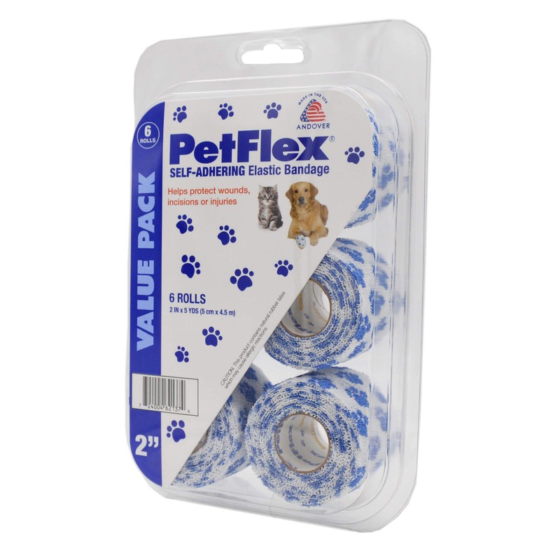 PetFlex Self-Adhering Elastic Bandage - Paw Prints 2" 6-CT 2"