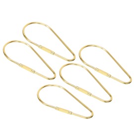 [PATIKIL] Brass Key Ring Set of 5 Screw Lock Clip Key Ring with 7mm Opening Width Teardrop Shape Keychain Clip for Keys