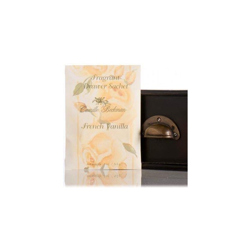 Camille Beckman Premium Fragrant Drawer Sachet, French Vanilla, 0.3 Ounce