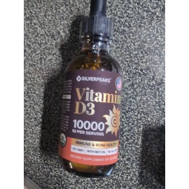SilverPeaks Vitamin D3 10,000 IU Immune & Bone Health No GMO w/ MCT Ex 11/26 #P4