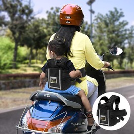 CLIUNT Children's Motorcycle Seat Belt, Motorcycle Children's Belt, Adjustable Children's Motorcycle Belt with Reflective Strips, for Children Between 2 and 12 Years