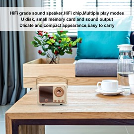 Retro BT Speaker, HiFi Stereo, Fast Transmission, Low Power Consumption, Portable, Vintage Speaker with 360 Degree Surround Sound and Multiple Play Modes (Yellow)