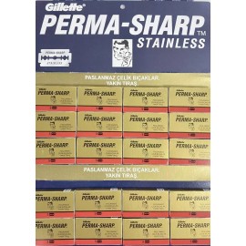 Perma-Sharp 100 Perma Sharp Double Edge Safety Razor Blades (20 Packs of 5) - Teflon Coated