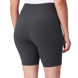 Mondetta Women's Active Moisture Wicking Ribbed Bike Short, Black, Medium