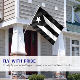 Anley Fly Breeze 3x5 Foot Puerto Rico Black Flag - Vivid Color and Fade proof - Canvas Header and Double Stitched - Puerto Rican National Flags Polyester with Brass Grommets 3 X 5 Ft