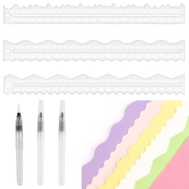 3 Pieces Tear Rulers for Acrylic Paper Tear Off Paper Cover Edge Ruler for Card Making Scrapbooking Craft Decoration School Office DIY Cutting Dies Tools (30 x 3.3 cm)