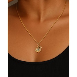 April Daisy Birth Flower Birthstone Necklace for Women: 14K Gold 925 Sterling Silver April Birth Month Floral Pendant Dainty Cute Jewelry for Her Mom Wife Daughter Girlfriend Birthday Gifts