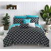 Chic Home Black Reversible Bed in a Bag Comforter Set,