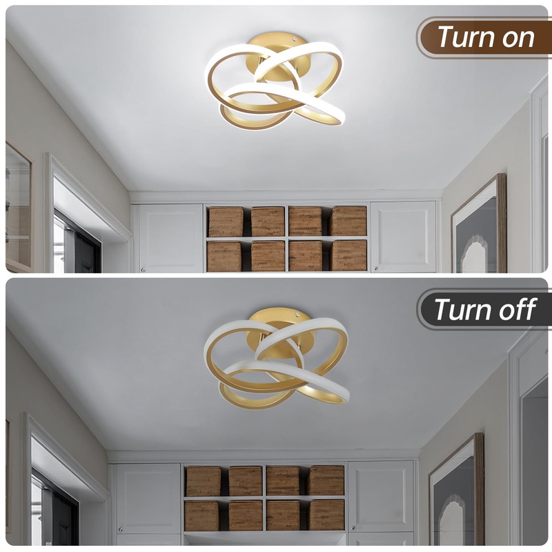 CANEOE Gold Led Hallway Light, 6000K Modern Led Ceiling Light