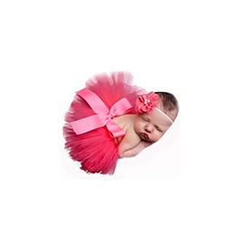 Red, Newborn Baby Tutu Clothes Skirt Headdress Flower Photo Photography Prop Outfit