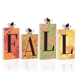 4 PCS Fall Decorations for Home Fall Decor Centerpieces for Tables Falls Letter Decor Thanksgiving Decorations Harvest Autumn Farmhouse Table Sign for Kitchen Mantel