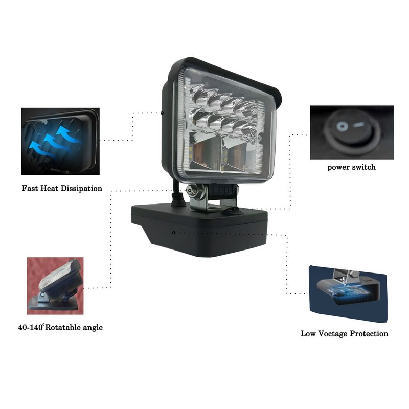 LED Work Light 1000‑1200 Luminous Flux Zinc Alloy Outdoor LED