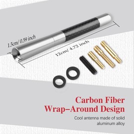 4.7 Inch Premium Carbon Fiber Car Truck Antenna – High-Performance AM/FM Short Antenna with Strong Signal, IP68 Waterproof, Universal Fit for Ford F150, Toyota Tundra/4Runner, Chevy, Honda & More