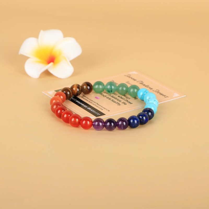 AD Beads Handmade Gemstone Stretch Elastic Bracelet Crystal Healing Reiki