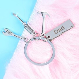 Dad Father Gifts Keychain from Daughter Son Fathers Day Birthday Gifts for Father Dad Funny Screwdriver Wrench Hammer Keychains for Dad Daddy Christmas Presents Keyrings