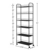 Seadasyoon 6 Tier 10in Slim Rolling Storage Cart with Handle,