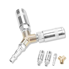 1/4" BSP Airline Hose Connectors with 3 Male Air Fitting, Y Splitter Airline Coupling, Male/Female Thread for Air Lines Compressors