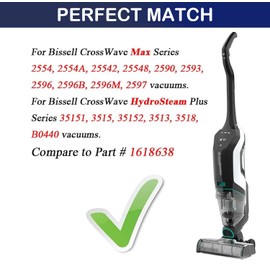 Replacement Parts Kit Compatible with Bissell CrossWave Cordless Max 2554 2590 2593 2596 Series Vacuum,for HydroSteam Plus,1 Pack Multi-Surface Brush Roll+1 Pack Pet Brush Rolls+2 Pack Vacuum Filters