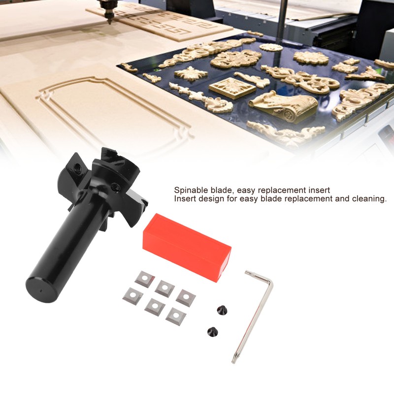 Slab Flattening Router Bit Insert Detachable Cemented Carbide 1/2in Shank