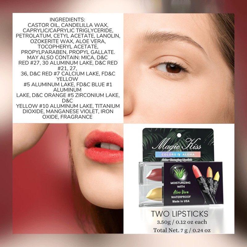 Magic Kiss Color Changing Matte Lipstick set, Long Lasting Nutritious