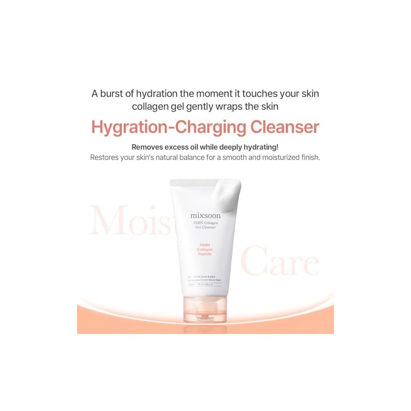 PDRN Collagen Gel Cleanser - Limpiador facial de bajo pH,