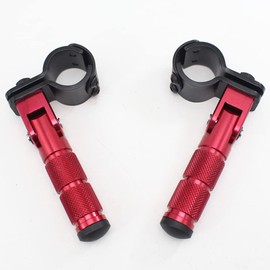 Universal Motorcycle Folding Rearsets Folded Motorbike Footrest Bicycle Footpegs Foot Pegs Pedal (Red)