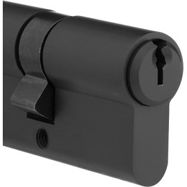 Rockwell Security 360 Degree European Profile Cylinder Lock Solid Brass Antique Black Finish for Commercial and Residential Doors Fits 2-3/8 Inch Thick Door