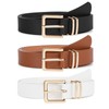 VONMELLI 3 PACK Women Leather Belts for Jeans Pants Dresses