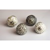 youngschwinnDESIGN - Pack of 4 Ceramic Furniture Knobs, White and