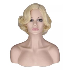 generic E Peluca De Cosplay Rizada Rubia Corta Para Mujer Y Niña