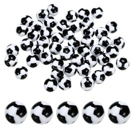 PATIKIL 12mm Sports Ball Beads, 50 Pcs Acrylic Football Beads Bulk Round Sports Spacer Beads for DIY Crafts Bracelet Necklace Making, Black White