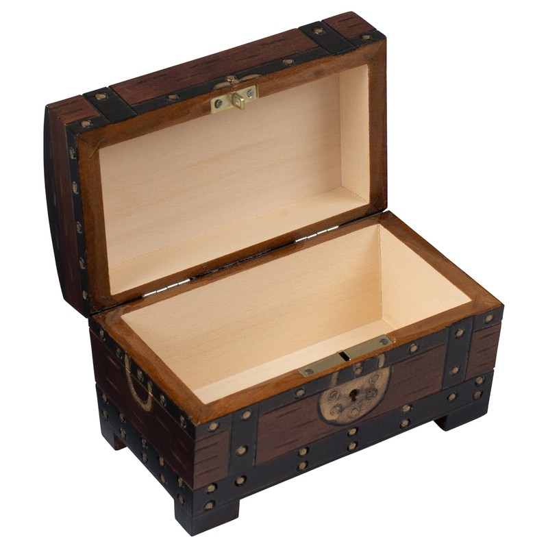 Pirate Skull Chest Medium 5.5 x 3.5 Inch Hand Carved