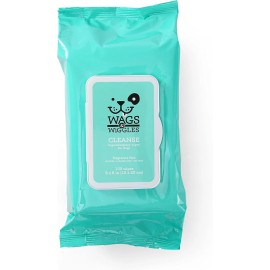 Wags & Wiggles Cleanse Hypoallergenic Wipes 100Ct | Hypoallergenic Dog Wips 100 Count Package,