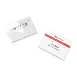Box of 25 - Pin Name Badges, 62 x 43mm - (1521864)