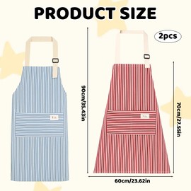 Set of 2 Children's Aprons, Children's School Art Apron for Cooking, Painting, Baking, Gardening, Housework, 65 x 70 cm