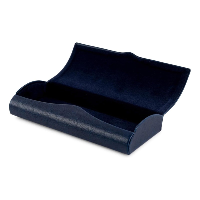 テーシーケース メガネケース おしゃれ ハード ケース マグネット式 アルミ ポリウレタン ネイビー 薄型