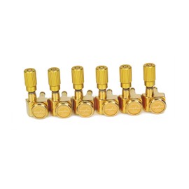 Guyker Pro 6 Inline Guitar Locking Tuners - 1:18 Lock String Tuning Key Pegs Machine Heads Set Replacement for Folk Classical Acoustic Electric Guitar - GK411SP, Gold