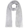 Luxury Divas Silver Lightweight Mesh Metallic Scarf