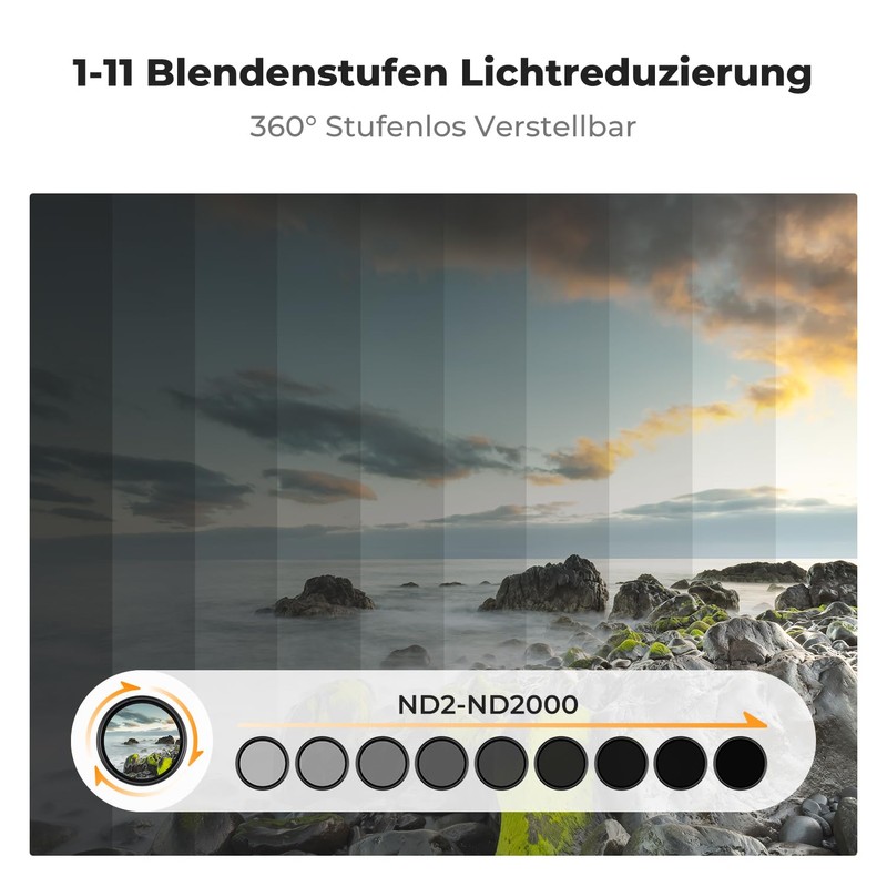 K&F Concept Nano K-Series ND Filter 55 mm Variable Grey