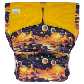 EcoAble Adult Cloth Diaper Cover 2.0, Reusable Incontinence Briefs | Waterproof Protective Underwear for Special Needs Teens, Men and Women (Large, Cosmic Realm)