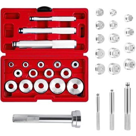 Bearing Press Fitting Tool, Bearing Race Seal Screwdriver, 17 Piece Set, 14 Types of Attachments, 3 Handles, 3 Handles, 0.4 - 1.7 inches (10 - 42 mm) Bearings, Press Fitting Tool, Installation Tool