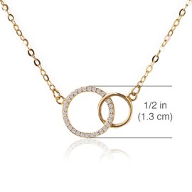 A+O Gifts for Mom, Mother Daughter Gift - Interlocking Circle Petite Necklace in Gold Vermeil