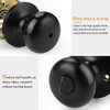 Probrico Privacy Round Black Ball Door Knobs - 8 Pack,