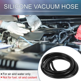 A ABSOPRO Silicone Vacuum Tubing Hose High Temperature 15FT 3/8" 10mm ID 2.5mm Thickness Automotive Vacuum Line Silicone Black 1pc