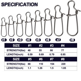 ENERHIKE 100pcs Duo Lock Snap Stainless Fishing Snap Quick Change High Strength Snap #7