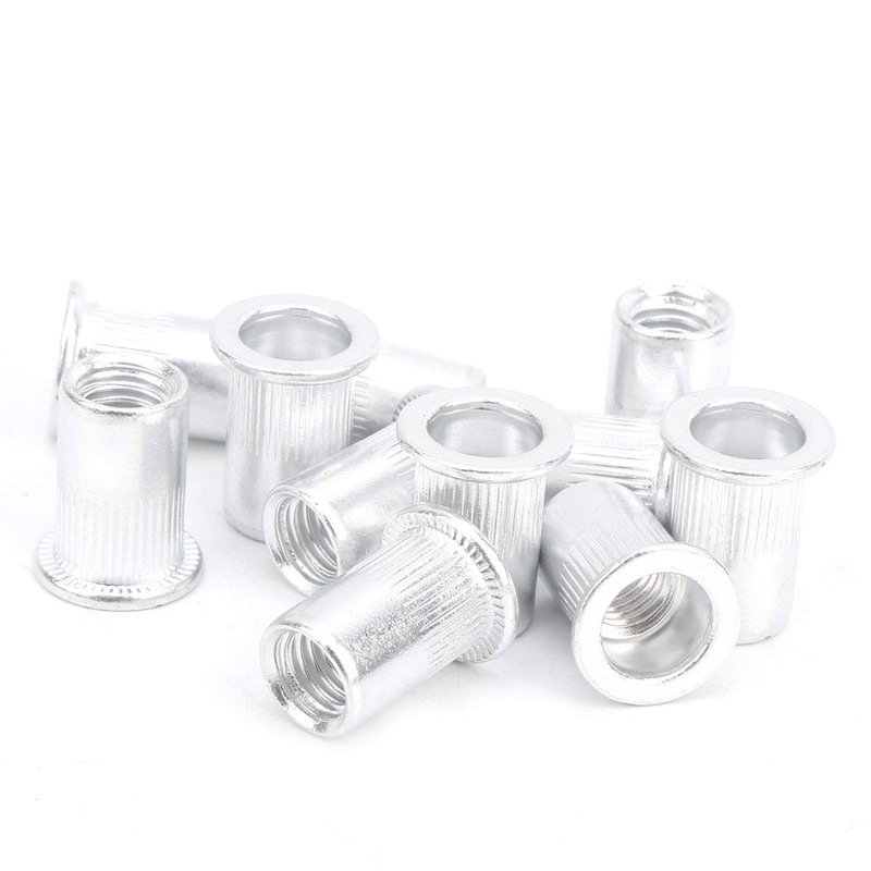 M8 tension rivet nuts, 100 pieces, flat, vertical and vertical
