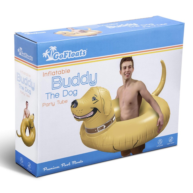 GoFloats Buddy the Dog Party Tube Inflatable Raft, Float in