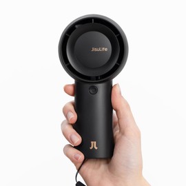 JISULIFE Portable Handheld Turbo Fan [18H Max Cooling Time], 6000mAh USB Rechargeable Personal Battery Operated Lash Small Pocket Fan with 5 Speeds for Travel/Outdoor/Vacation/Concerts- Black